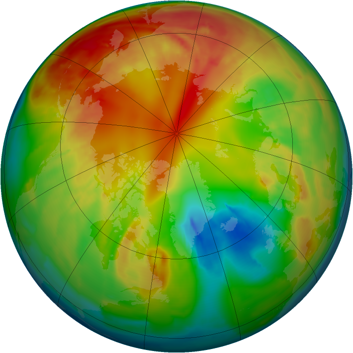 Arctic ozone map for 14 February 2012